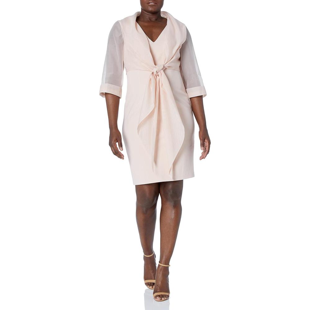 image:imageAdrianna Papell Womens Organza and Crepe Jacket DressBlush