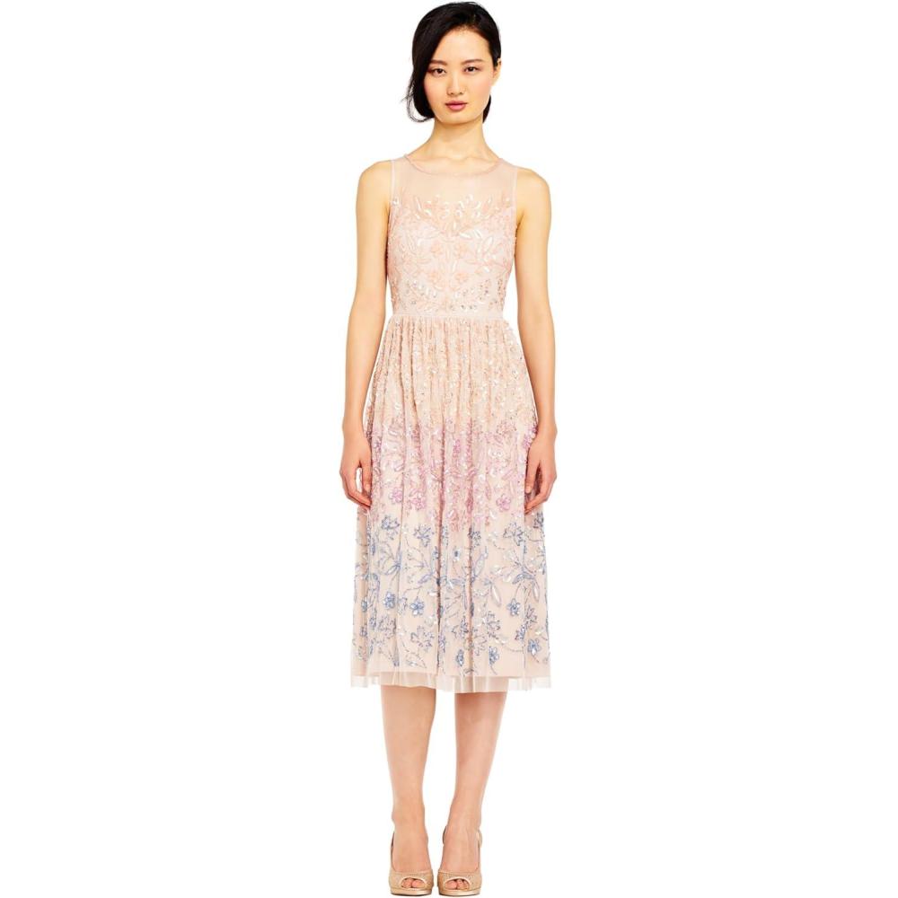 image:imageAdrianna Papell Womens Slvlss Bead Tea Lngth DRSShell