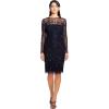 Adrianna Papell Short Beaded Dress Dress(Navy/Black)