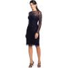 Adrianna Papell Short Beaded Dress Dress(Navy/Black)
