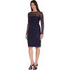 Adrianna Papell Short Beaded Dress Dress(Navy/Black)