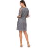 Adrianna Papell Womens Bead Mesh Wrap Dress(Dusty Blue)
