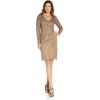 Adrianna Papell Women’s Beaded Illusion Sheath(Lead/Nude)