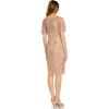 Adrianna Papell Women’s Beaded Mesh Sheath Dress(Rose Gold)