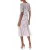 Adrianna Papell Womens Beaded Midi Covered Dress(Light Heather)
