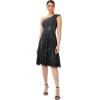 Adrianna Papell Womens Beaded One Shoulder Dress(Black)