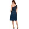 Adrianna Papell Womens Beaded One Shoulder Dress(Deep Blue)