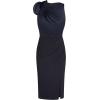 Adrianna Papell Womens Crepe Back Satin Short Dress(Dark Navy)