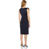 Adrianna Papell Womens Crepe Back Satin Short Dress(Dark Navy)