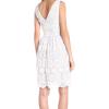 Adrianna Papell Women’s Deep Vneck Fit & Flare Medallion Lace(White)
