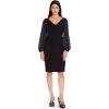 Adrianna Papell Women’s Draped Jersey Cocktail Dress(Black)