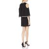 Adrianna Papell Women’s Embroidered Cold Shoulder Knit Crop Sheath(Black)