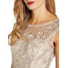 Adrianna Papell Womens Embroidered Midi Cocktail Dress(Marble)