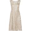 Adrianna Papell Womens Embroidered Midi Cocktail Dress(Marble)