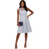 Adrianna Papell Womens Embroidered Midi Cocktail Dress(Skyway)