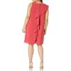 Adrianna Papell Women’s Gauzy Crepe Corkscrew Drape(Candy Apple)