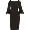 Adrianna Papell Womens Metallic Knit Feather Dress(Black)