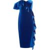Adrianna Papell Womens Off The Shoulder Ruffle Sheath Dress(Deep Ocean)