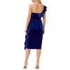 Adrianna Papell Womens Off The Shoulder Ruffle Sheath Dress(Deep Ocean)