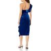 Adrianna Papell Womens Off The Shoulder Ruffle Sheath Dress(Deep Ocean)