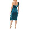 Adrianna Papell Womens Off The Shoulder Ruffle Sheath Dress(Tempest Teal)