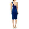 Adrianna Papell Women’s One Shoulder Velvet Dress(Deep Ocean)