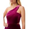 Adrianna Papell Women’s One Shoulder Velvet Dress(Purple)