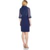 Adrianna Papell Women’s Organza and Crepe Jacket Dress(Navy Sateen)