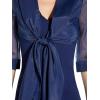 Adrianna Papell Women’s Organza and Crepe Jacket Dress(Navy Sateen)