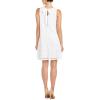 Adrianna Papell Women’s Pleated Plaid DOT Shift, Ivory, 8