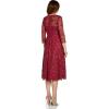 Adrianna Papell Womens Sequin Embroidery Flared Midi(Red)
