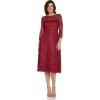 Adrianna Papell Womens Sequin Embroidery Flared Midi(Red)
