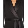 Adrianna Papell womens Knit Crepe Tuxedo Jumpsuit(Black)