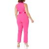 Adrianna Papell womens Knit Crepe Tuxedo Jumpsuit(Cabaret Pink)