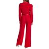 Adrianna Papell womens Knit Crepe Tuxedo Jumpsuit(Haute Red)