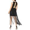 Aidan Mattox Women’s Fringe Cocktail Dress(Black)