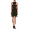 Aidan by Aidan Mattox Women’s Crepe Fringe Cocktail Dress with Illusion Cutout Detail(Black)