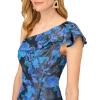 Womens Stretch Jacquard Midi Dress(Blue Multi)