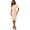 Adrianna Papell Stretch Crepe Bow Sheath Dress, Cool Cobalt