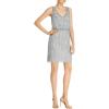 Adrianna Papell Women’s Beaded V Neck Blouson DRS, Slate, 12