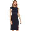 Adrianna Papell Womens Crepe Back Satin Short Dress(Dark Navy)
