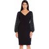 Adrianna Papell Women’s Draped Jersey Cocktail Dress(Black)