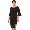 Adrianna Papell Womens Metallic Knit Feather Dress(Black)