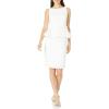 Adrianna Papell Womens Petal Peplum Dress(Ivory)