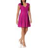 Adrianna Papell Women’s Seamed Juliet Lace Fit and Flare(Magenta)