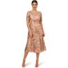 Adrianna Papell Womens Sequin Embroidery Dress(Almondine)