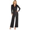 Adrianna Papell womens Knit Crepe Tuxedo Jumpsuit(Black)