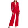 Adrianna Papell womens Knit Crepe Tuxedo Jumpsuit(Haute Red)