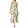 Aidan Mattox Womens Fit and Flare Printed T-Dress(Coral Multi)
