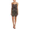 Aidan Mattox Womens Pop Over Floral Beaded Dress(Black/Blush)